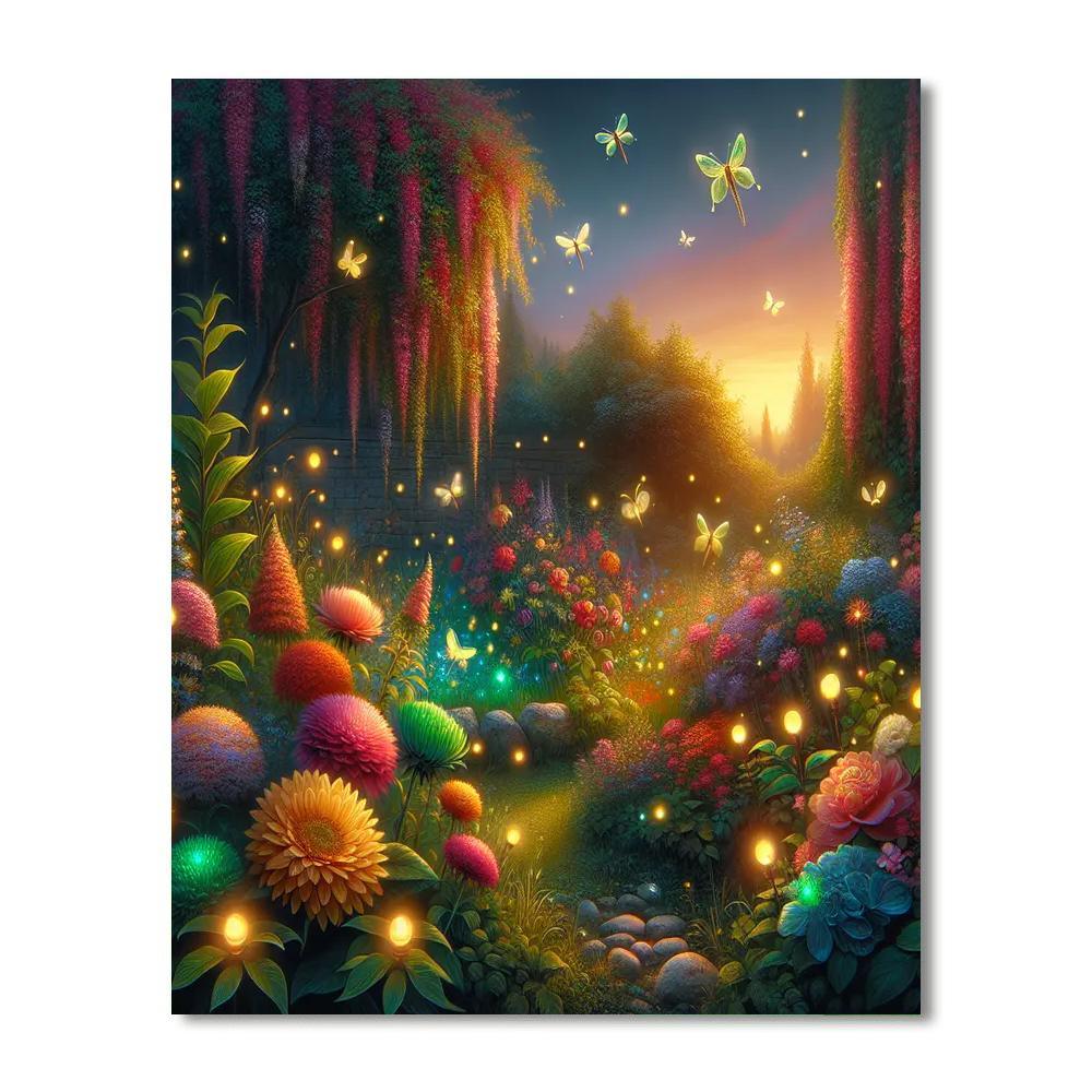 Dancing Fireflies In The Garden DIY Paint By Numbers