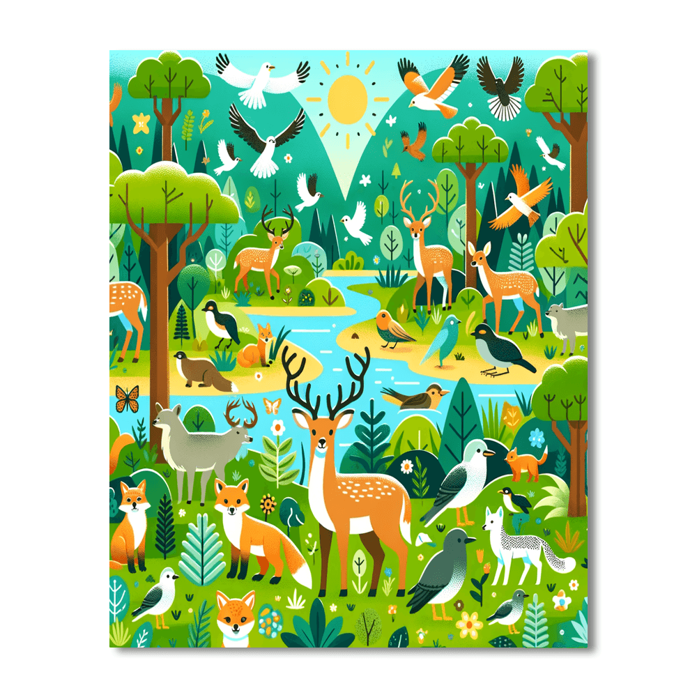 Vibrant Wildlife Exploration Paint By Number