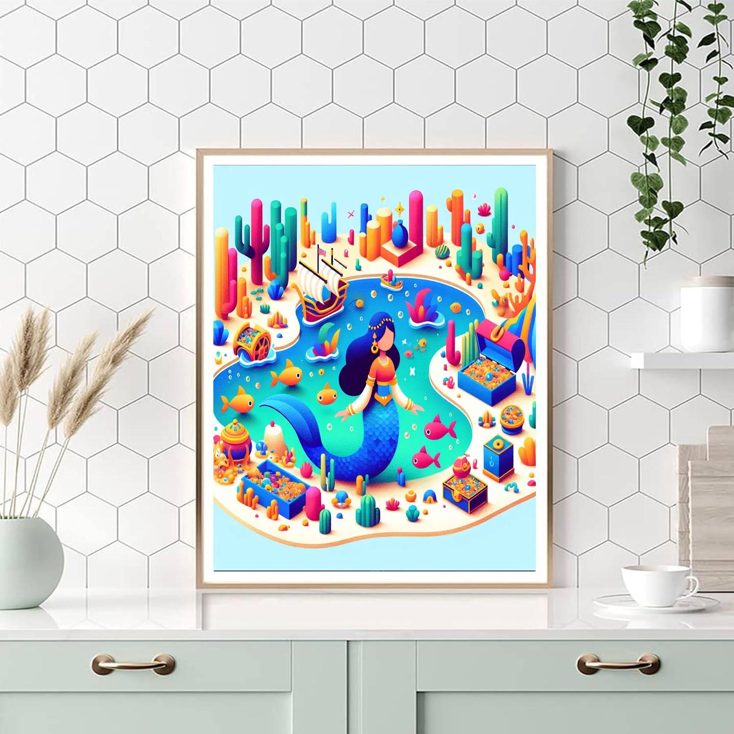 Treasure Of The Mermaid Lagoon Painting By Numbers Kit