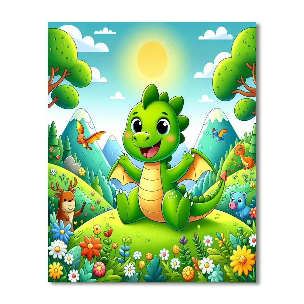 Friendly Dragon's Tale Number Painting