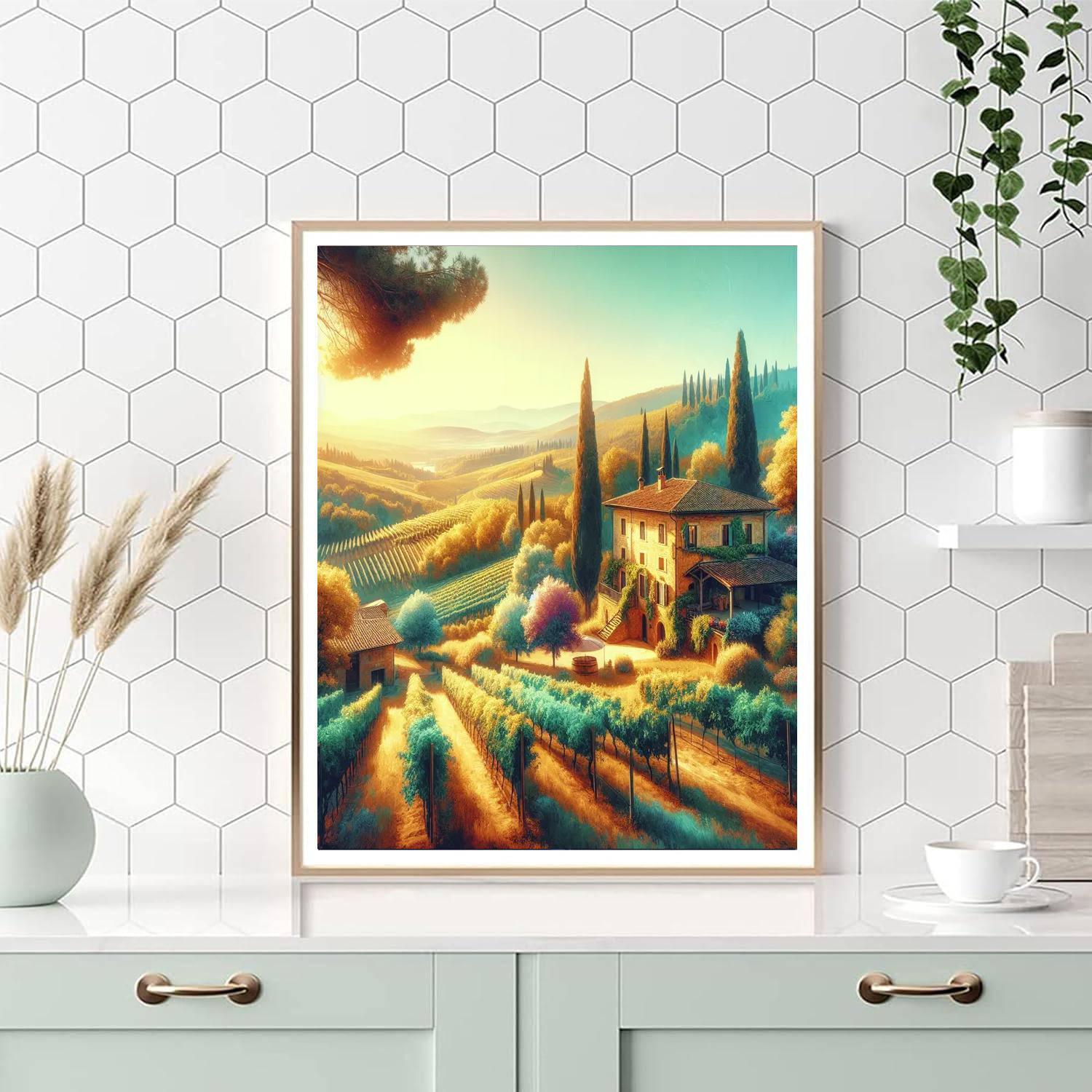 Tuscan Sunlit Villa DIY Paint By Numbers