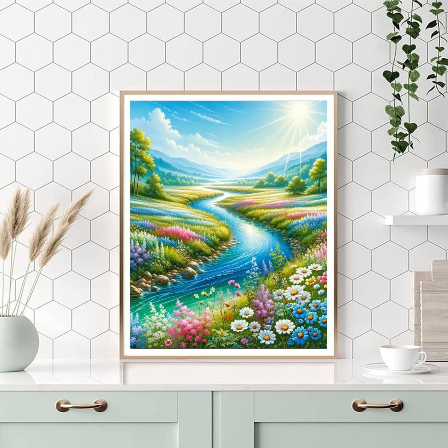 Gentle Riverbank Paint By Number