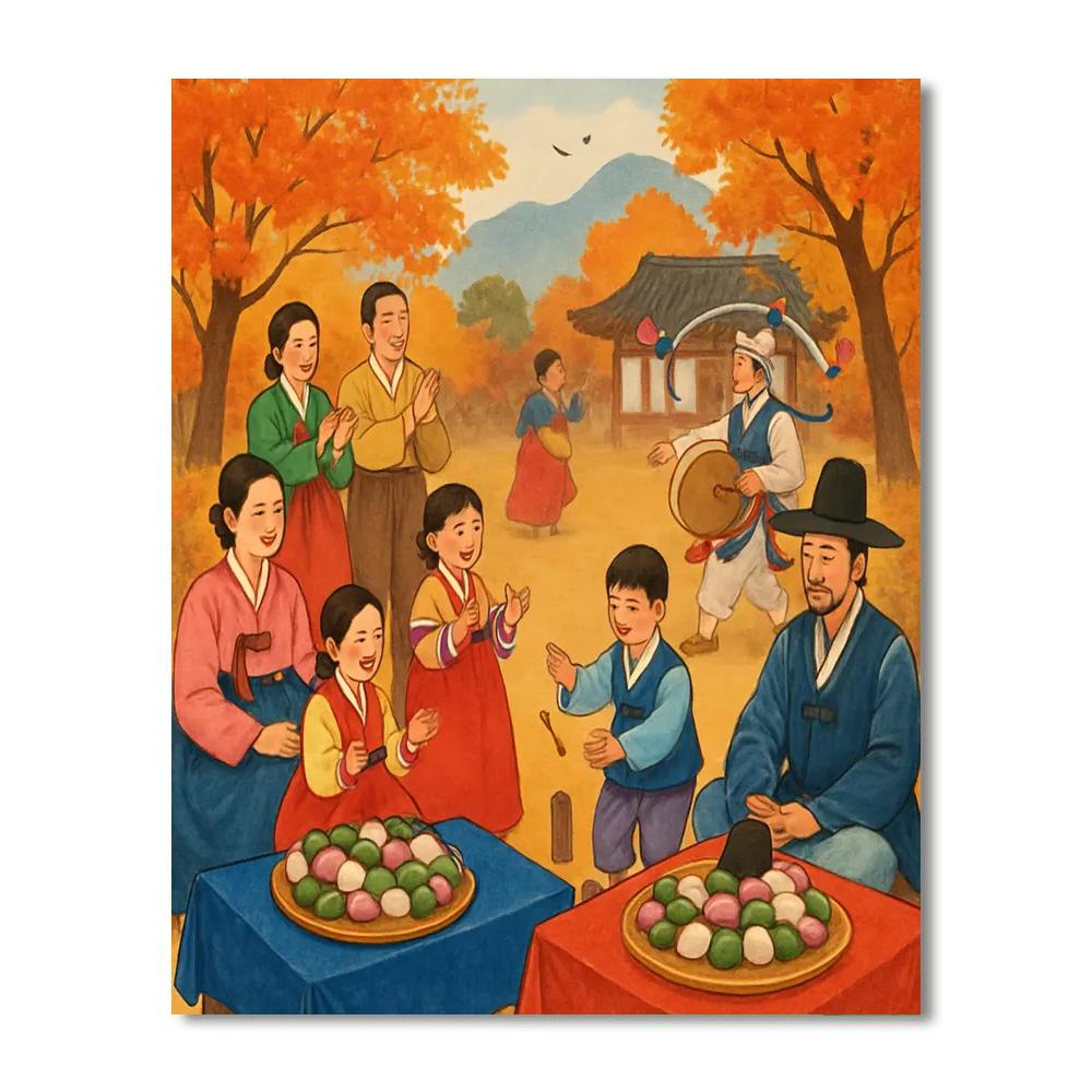 Korean Harvest Festival - South Korea Paint By Color