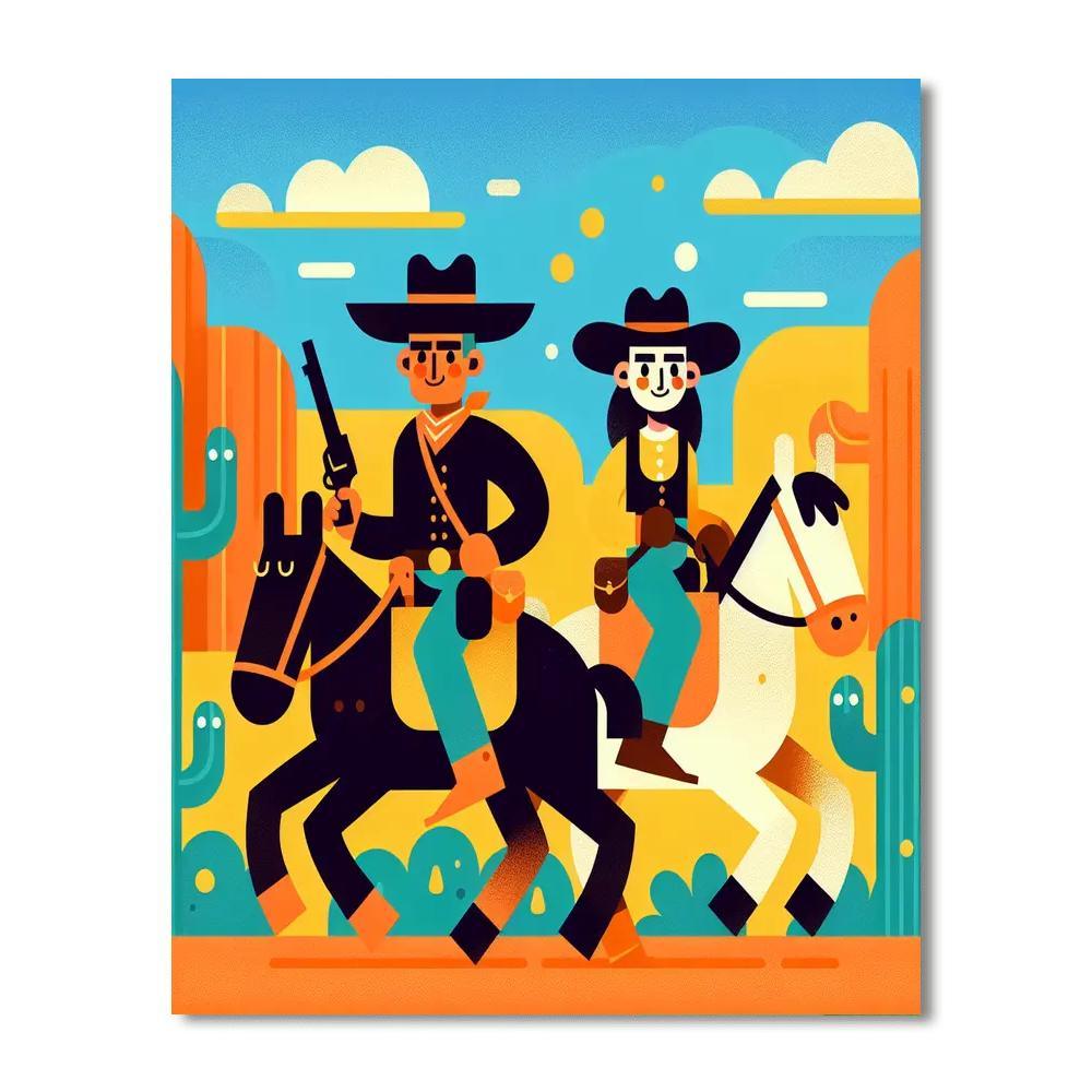 Friendly Wild West Number Painting