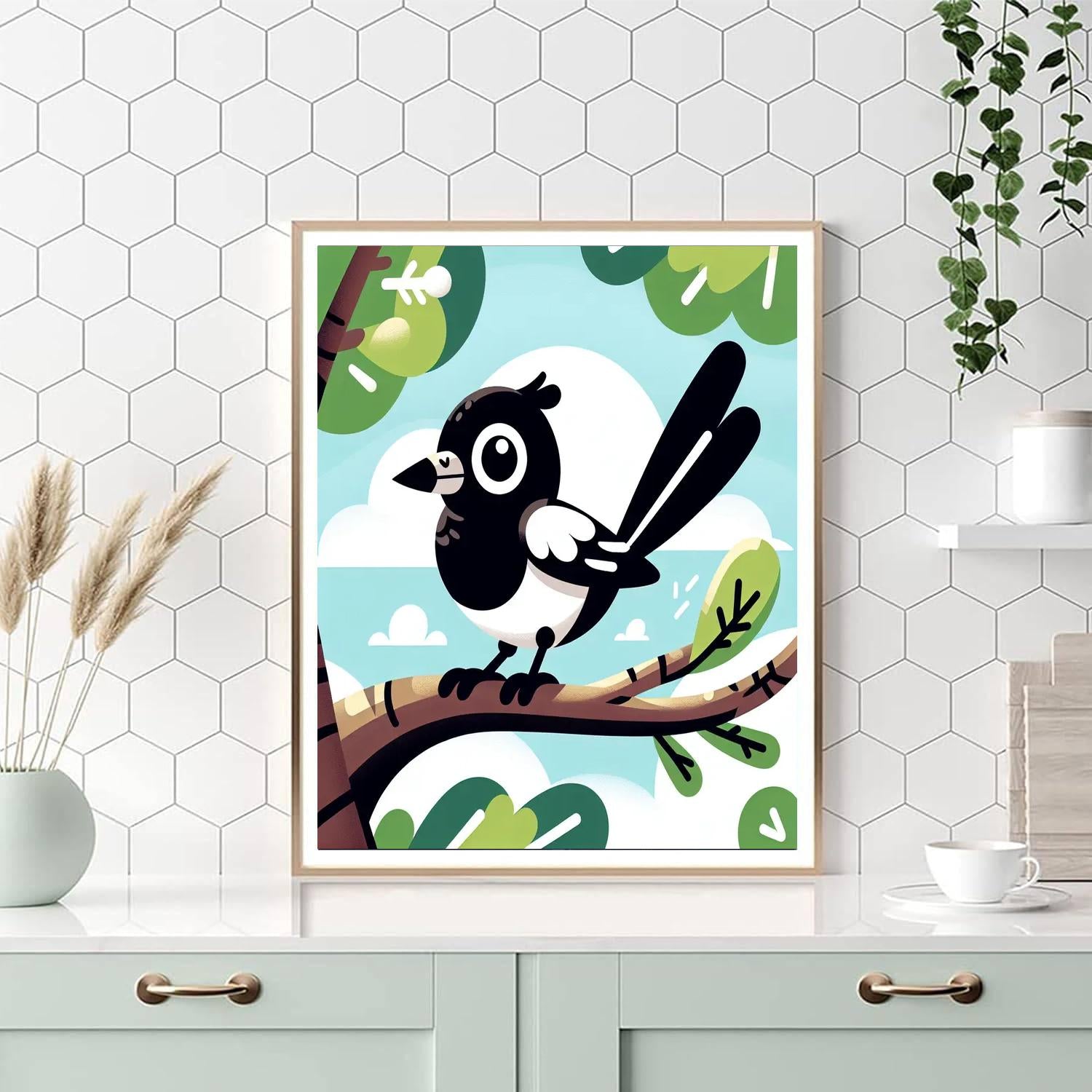 Mischievous Magpie Paint By Numbers Art