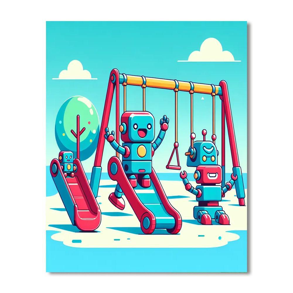 Joyful Robot Playground Numbered Painting Kits
