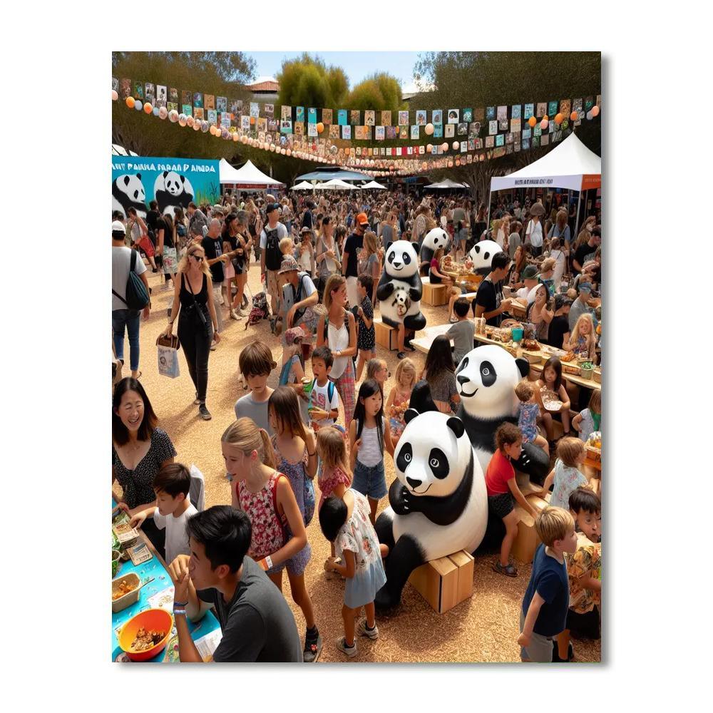Panda Festival Paint By Numbers Art