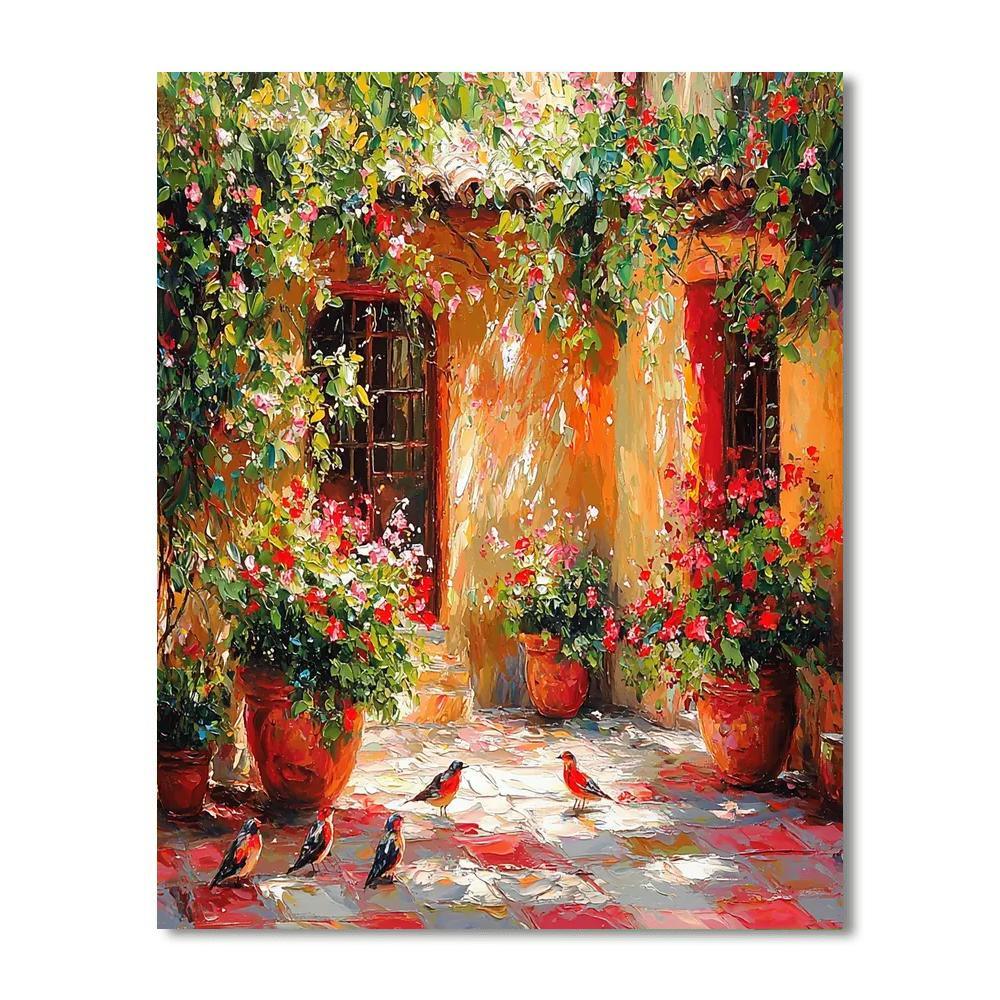 Pierre-Auguste Renoir Inspired Sunlit Courtyard  DIY Paint By Numbers