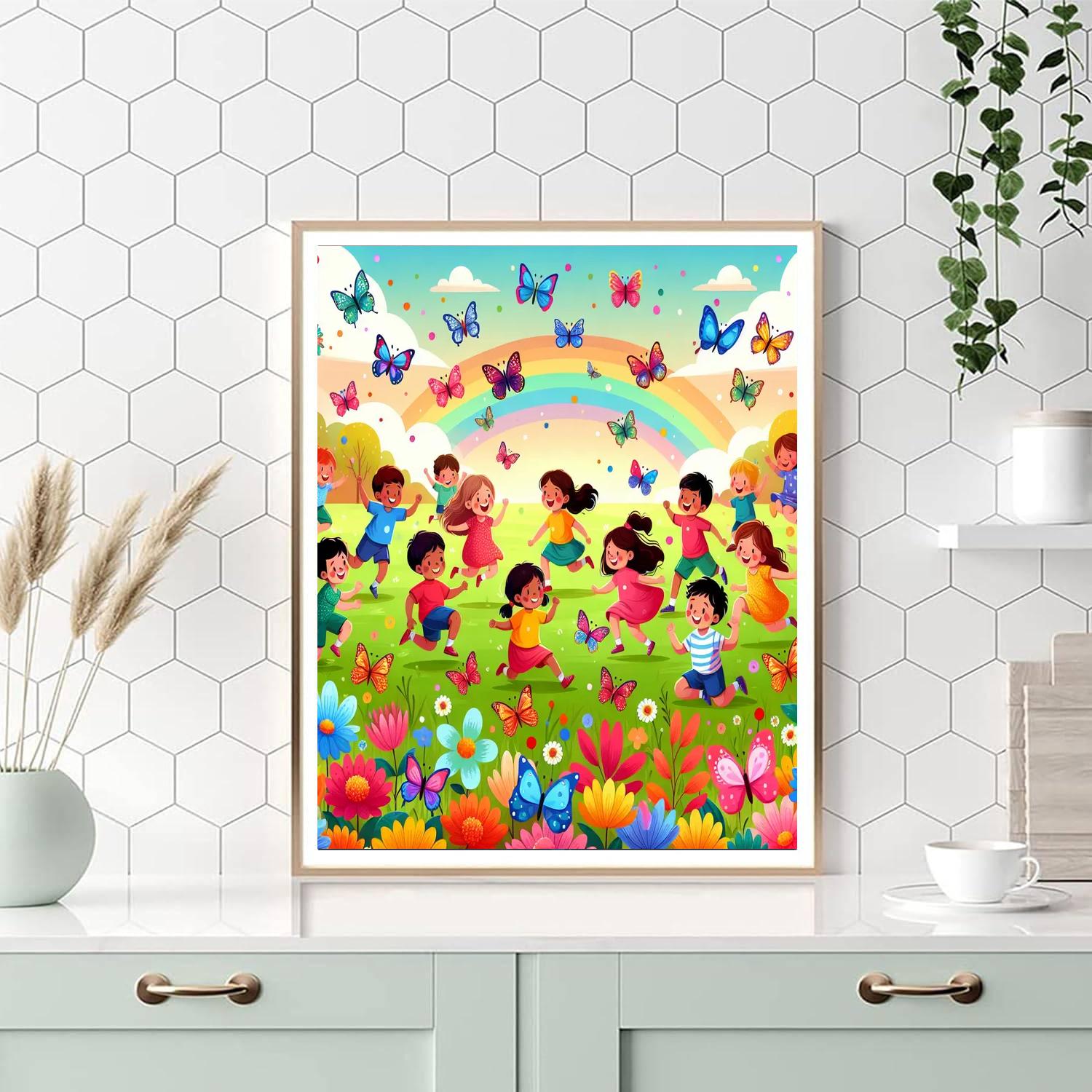 Giggles And Butterflies Painting Number Kit