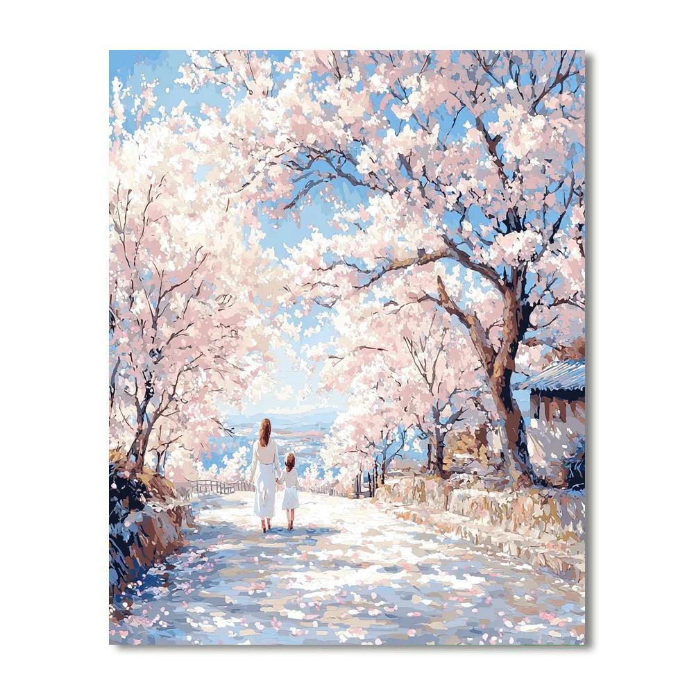 Charmed In Cherry Blossom Lane Painting Number Kit