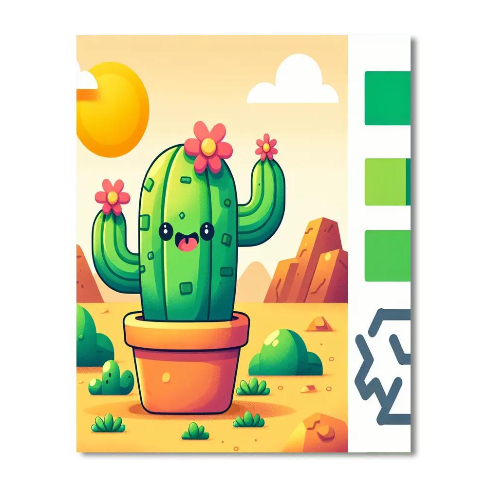 Cool Cactus Painting Number Kit