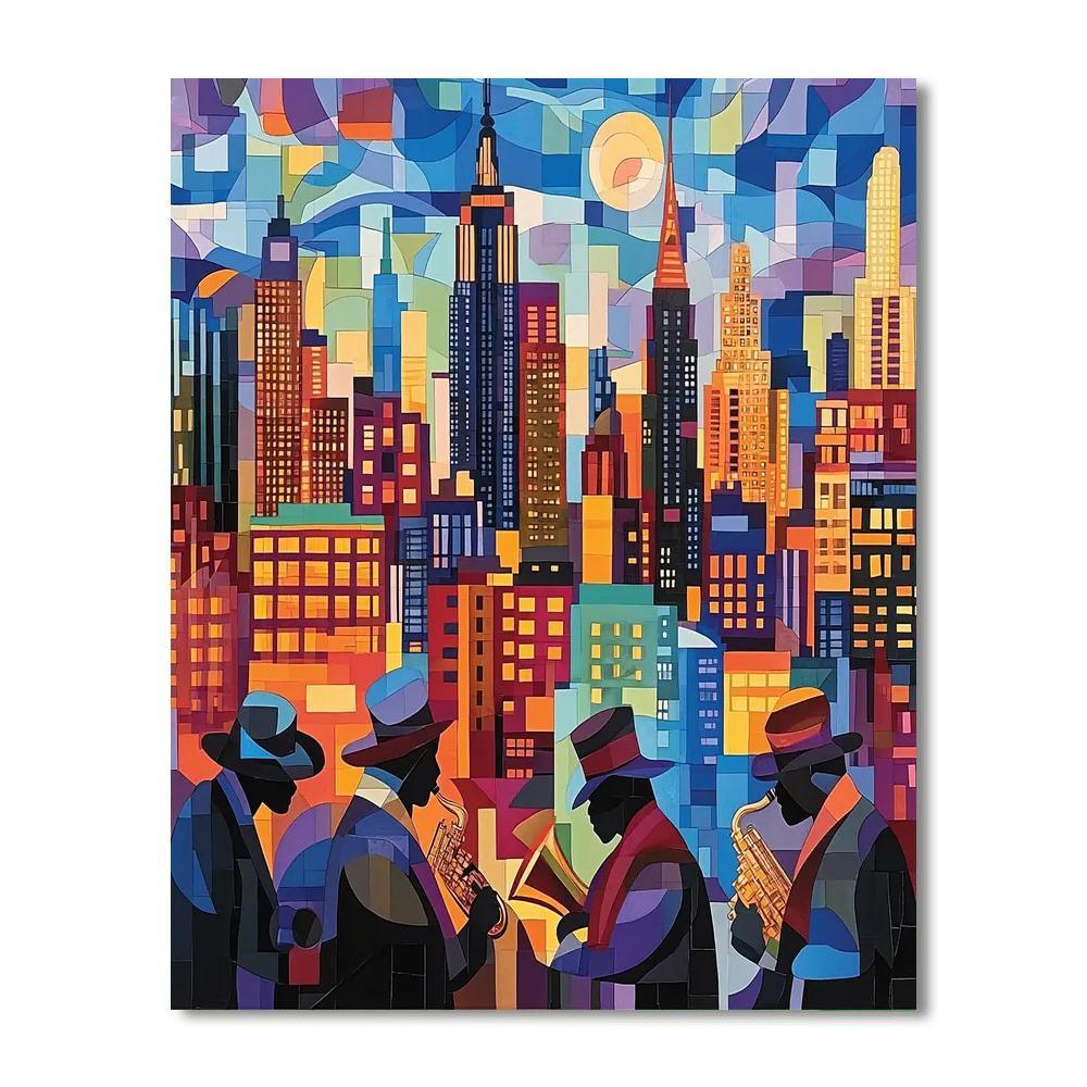 Romare Bearden Inspired Dynamic Urban Jazz  Paint By Numbers