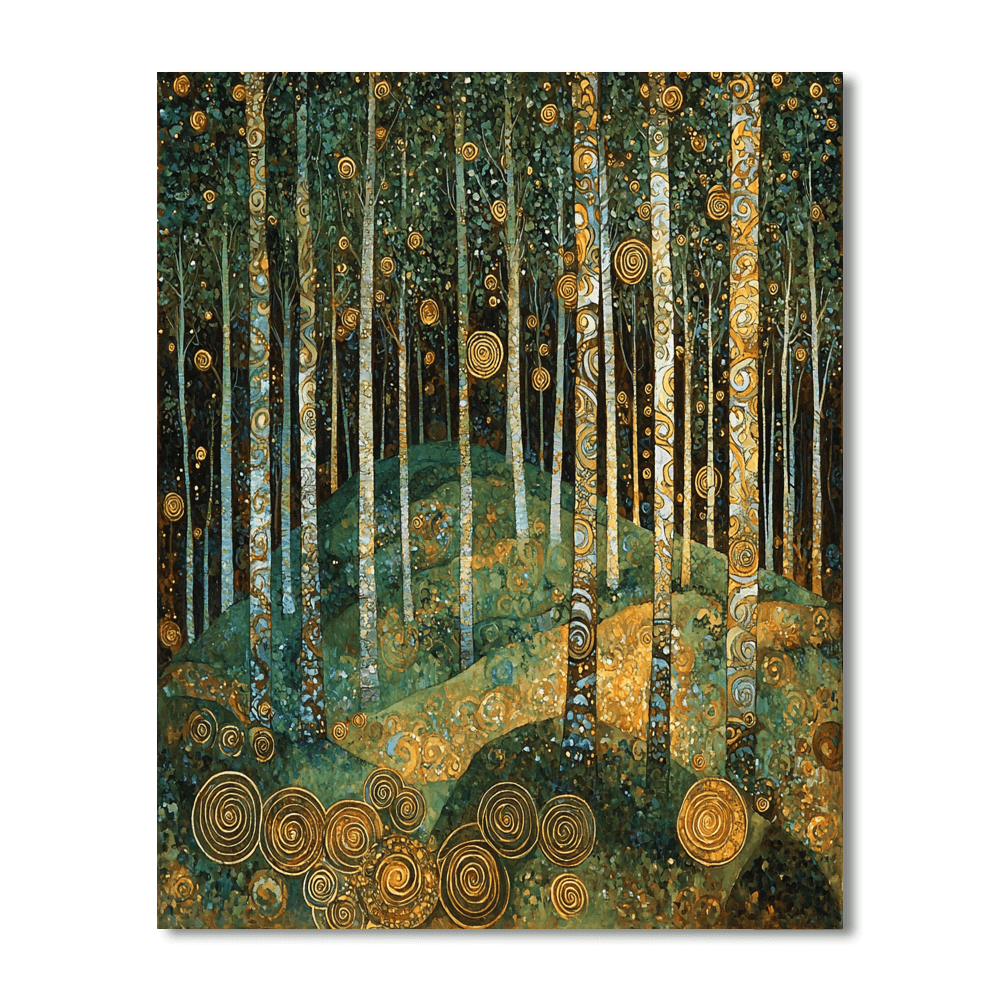 Gustav Klimt Inspired Whimsical Trees  Paint By Numbers Kits