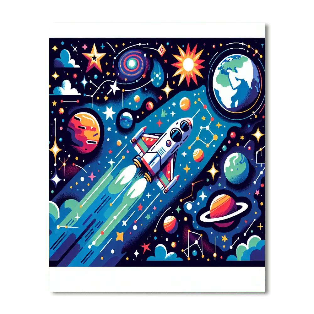 Starry Galaxy Expedition Paint By Numbers