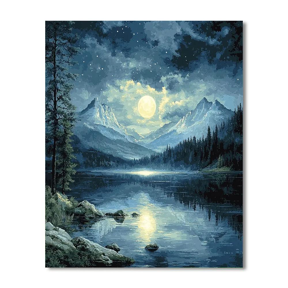 Caspar David Friedrich Inspired Moonlit Landscape Serenity  Paint By Numbers Kits