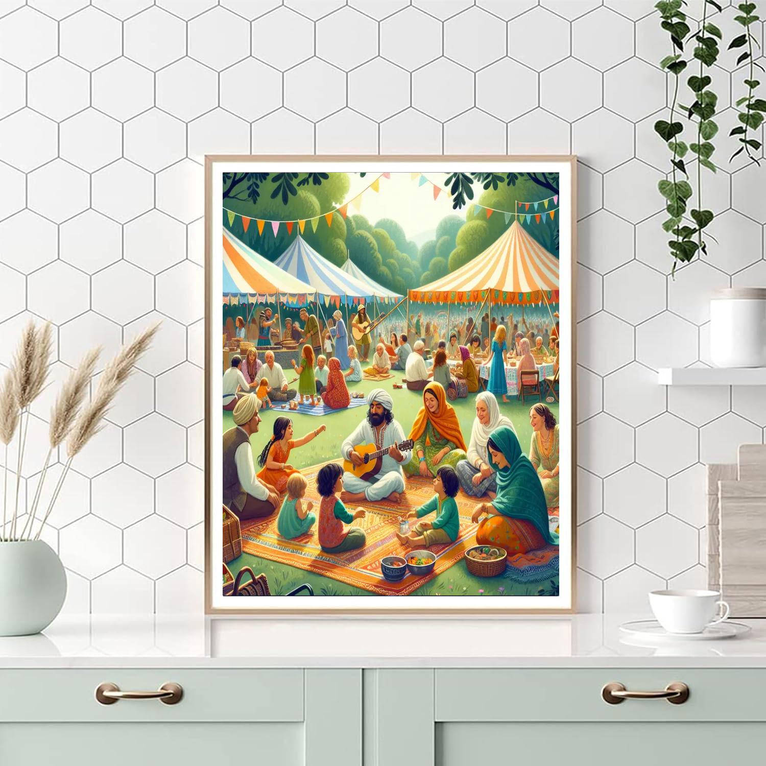 Folk By The Oak Paint By Numbers