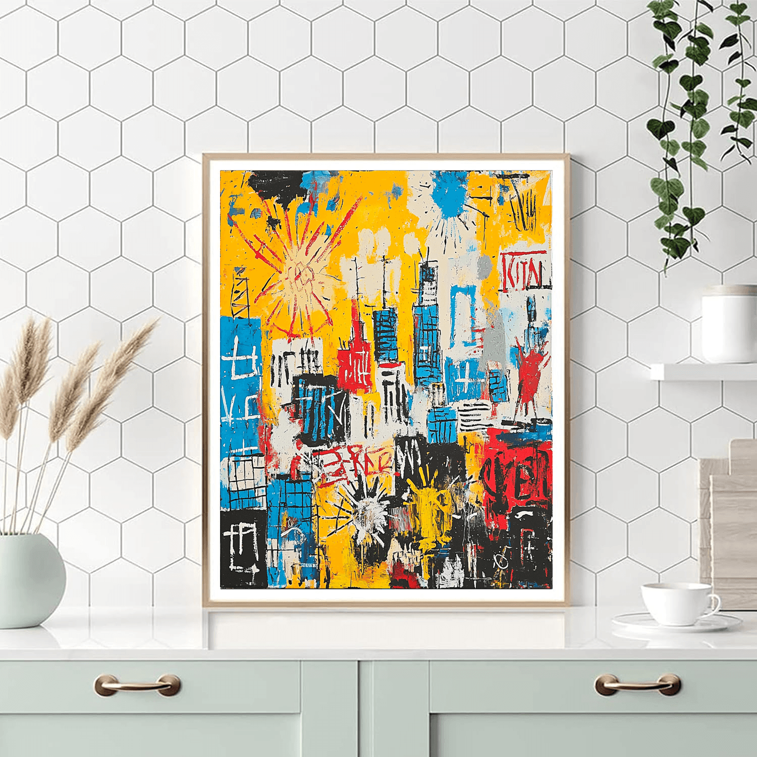 Jean-Michel Basquiat Inspired Vibrant Urban Symphony  Numbered Painting Kits