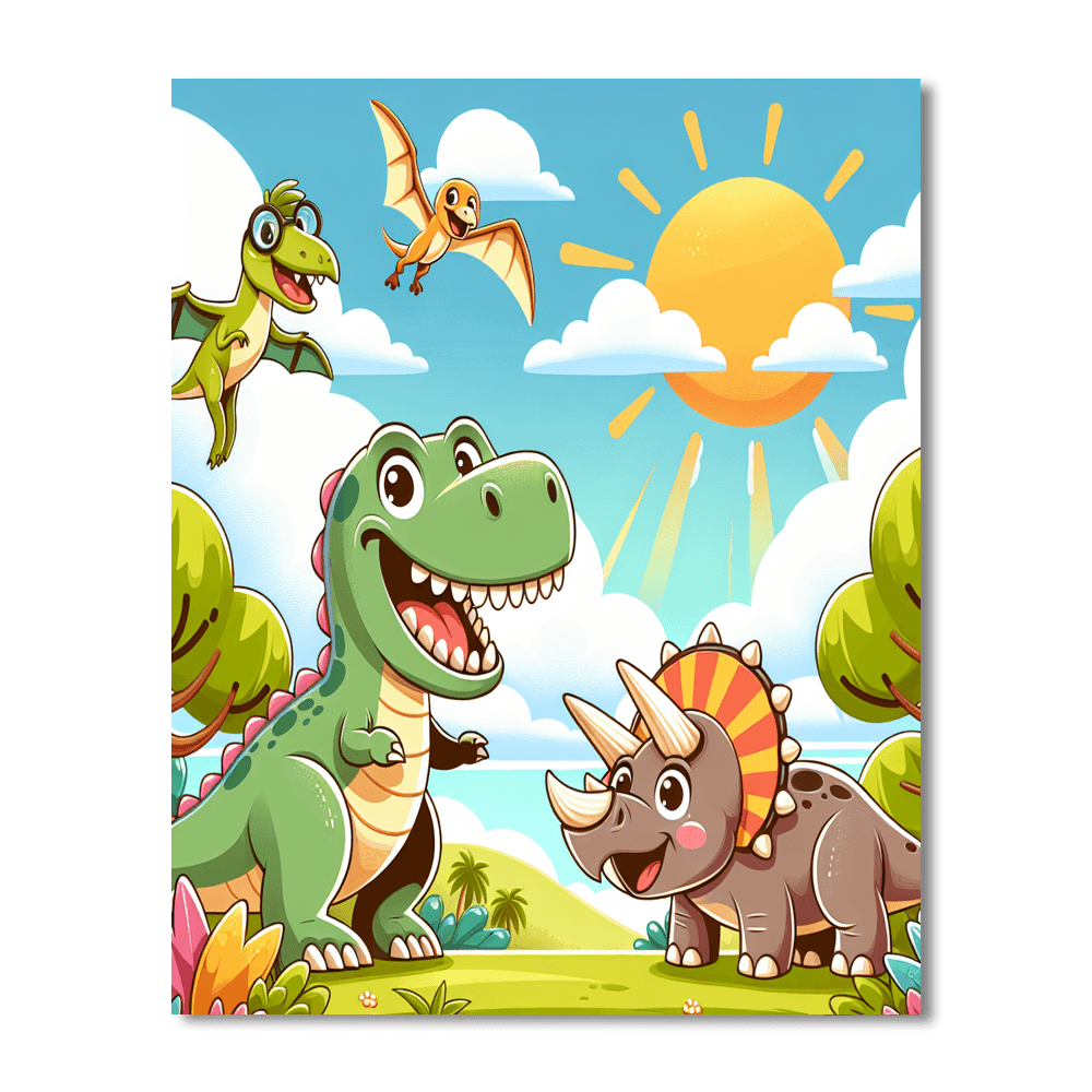 Playful Dino Adventures Painting Number Kit