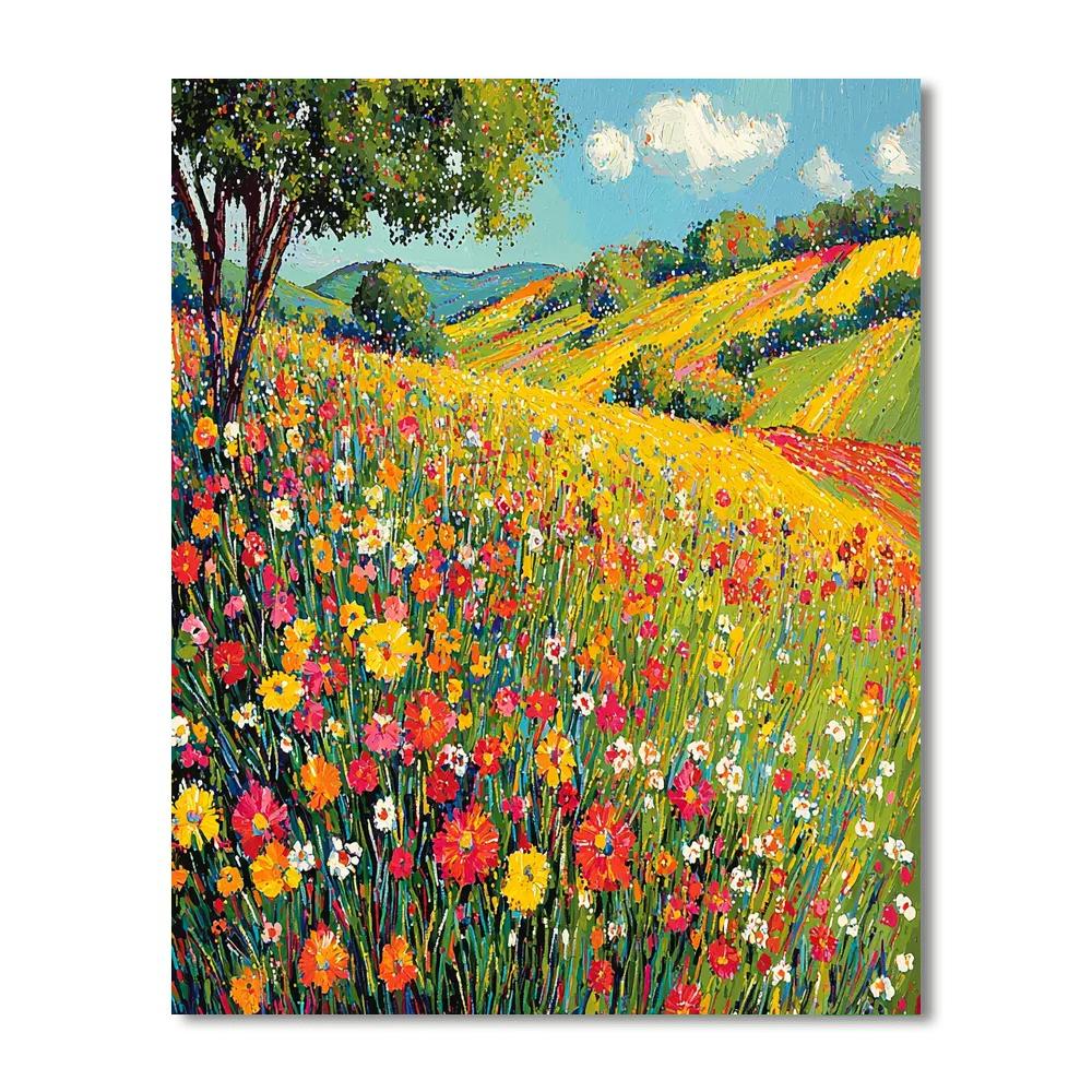 Georges Seurat Inspired Blooming Fields  Numbered Painting Kits