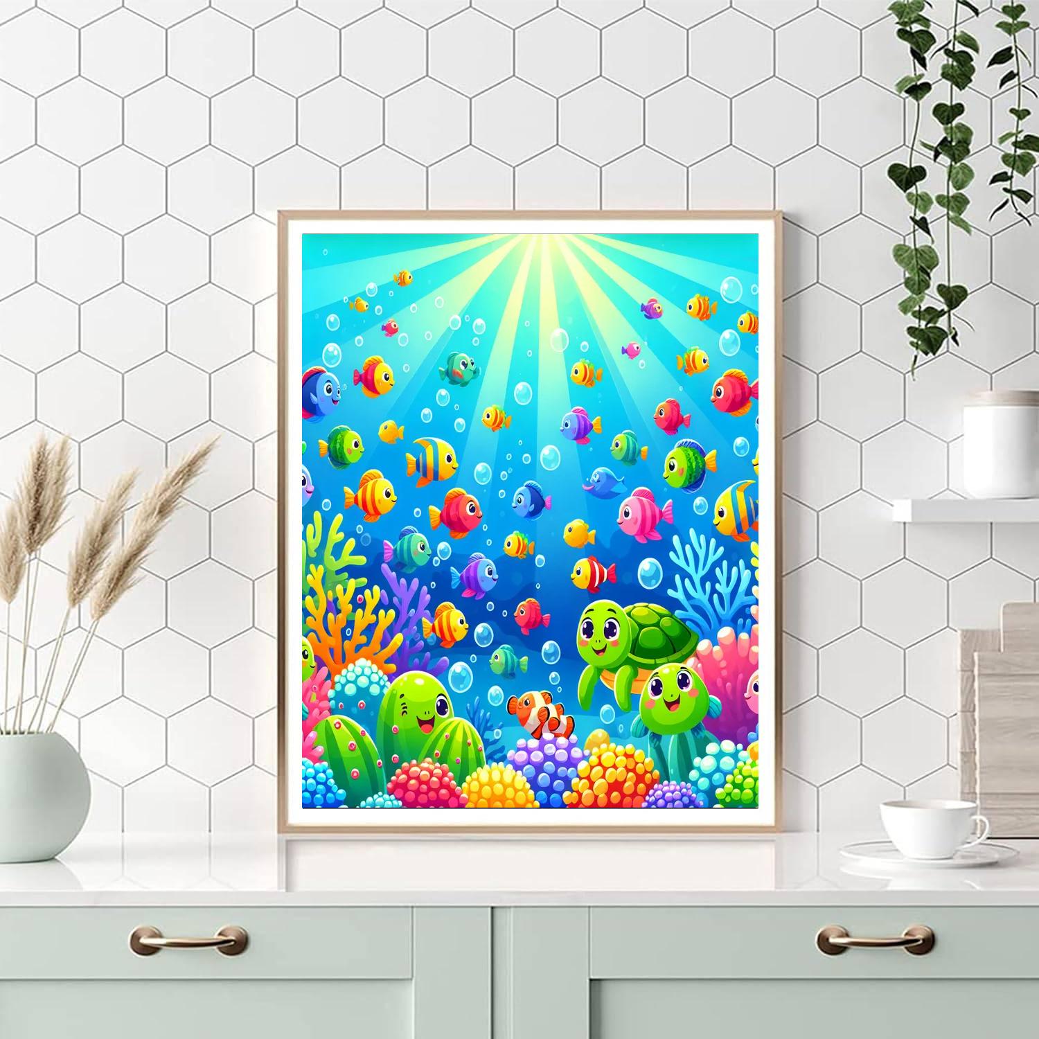 Cheerful Sea Life Numbered Painting Kits