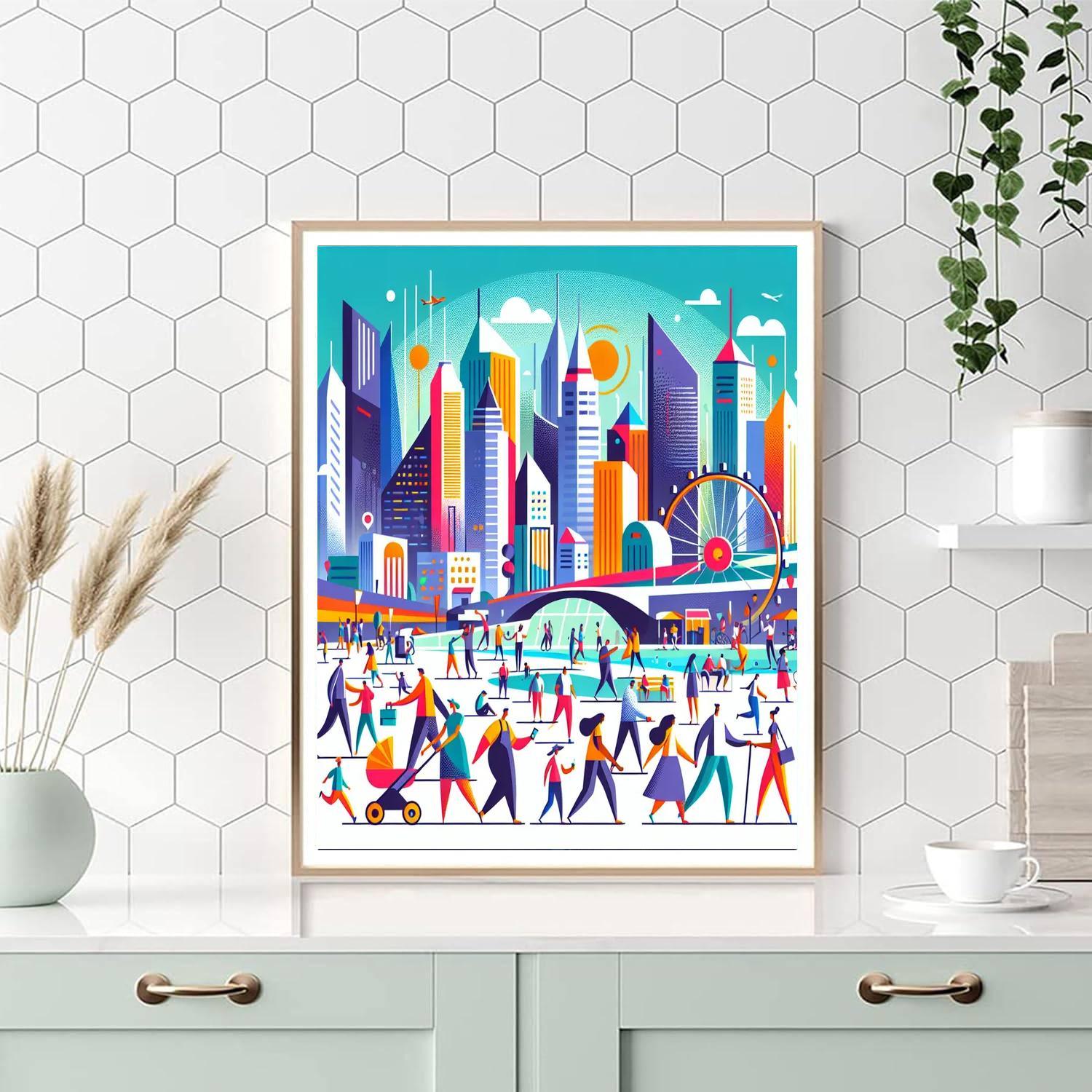 Cityscape Of Fun Number Painting