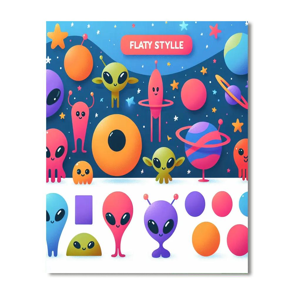 Wacky Alien Encounter Numbered Painting Kits