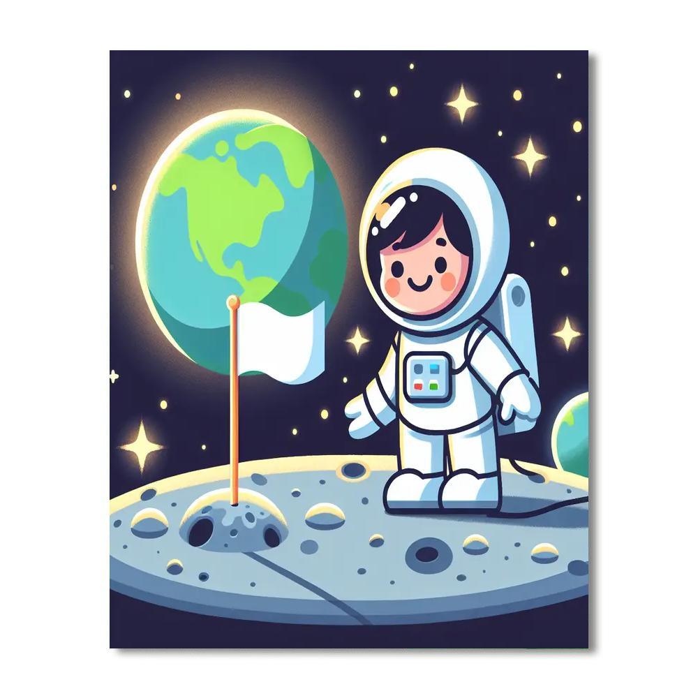 Astronaut's Moon Landing Numbered Painting Kits