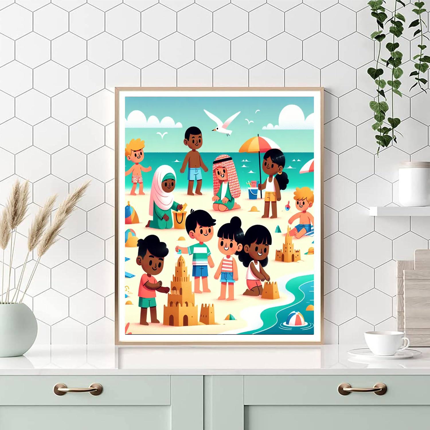 Happy Beach Day Adventure Painting Number Kit