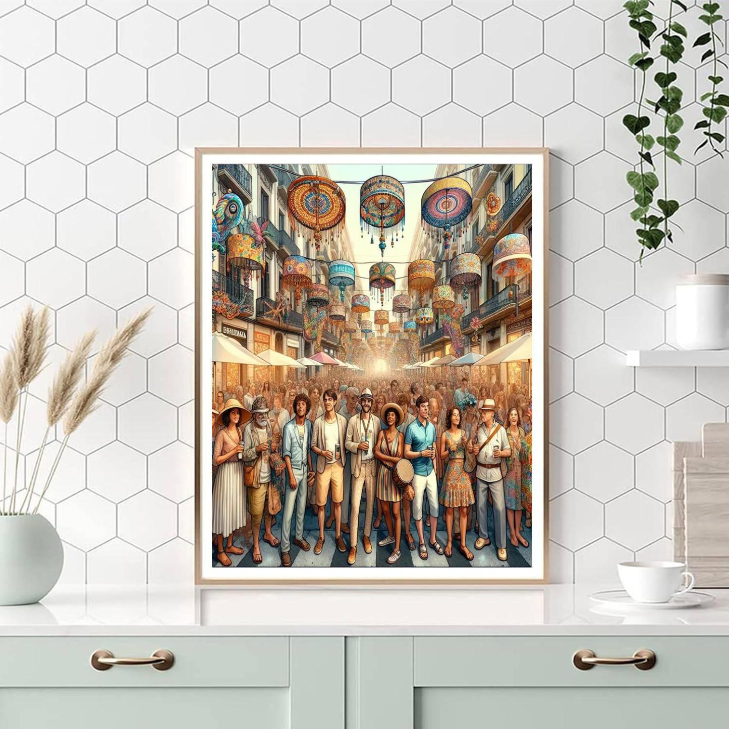 Festa Major De Gracia - Barcelona Paint By Numbers Art