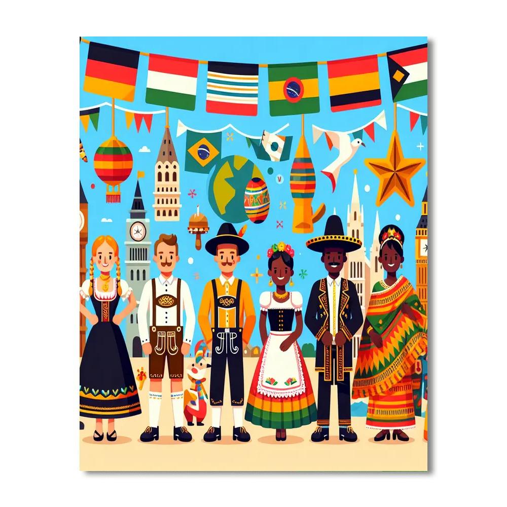 Around The World Adventures Paint By Color