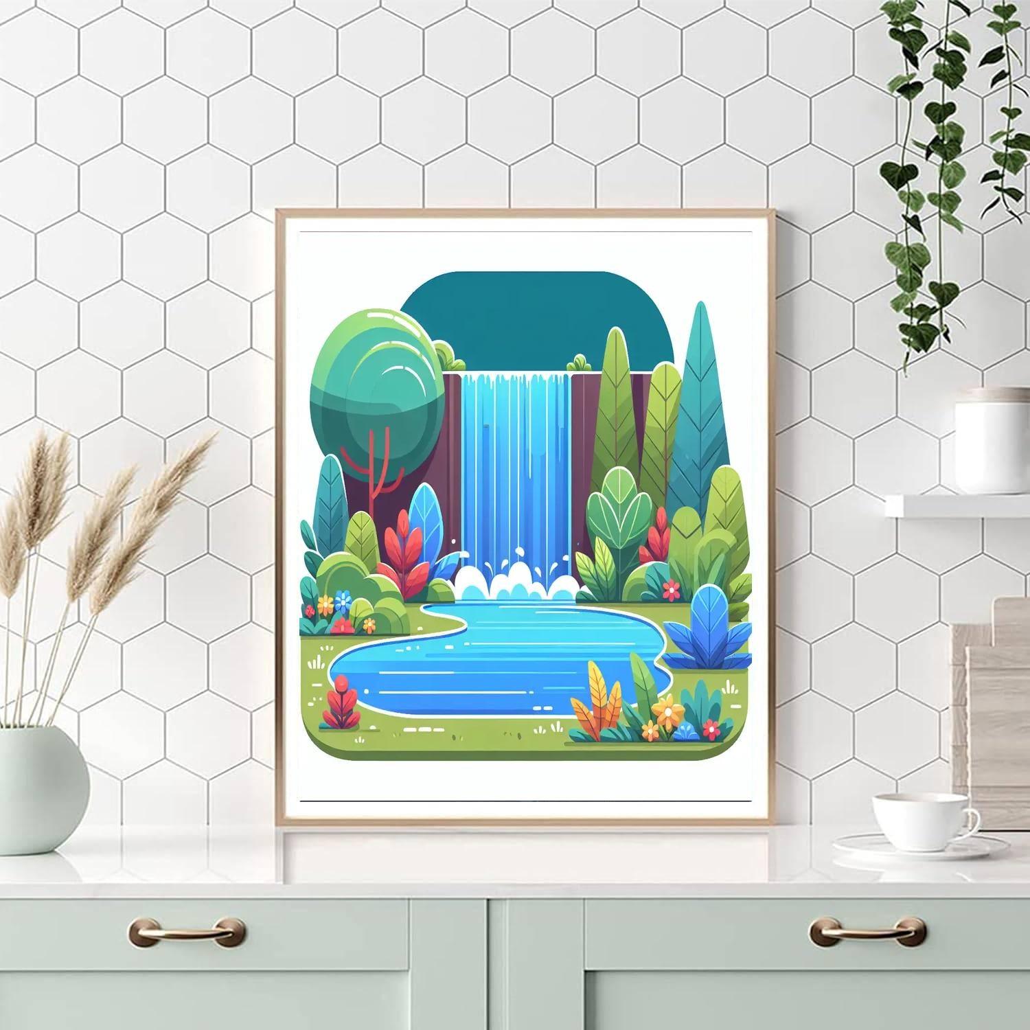 Wondrous Waterfall Retreat Paint By Color