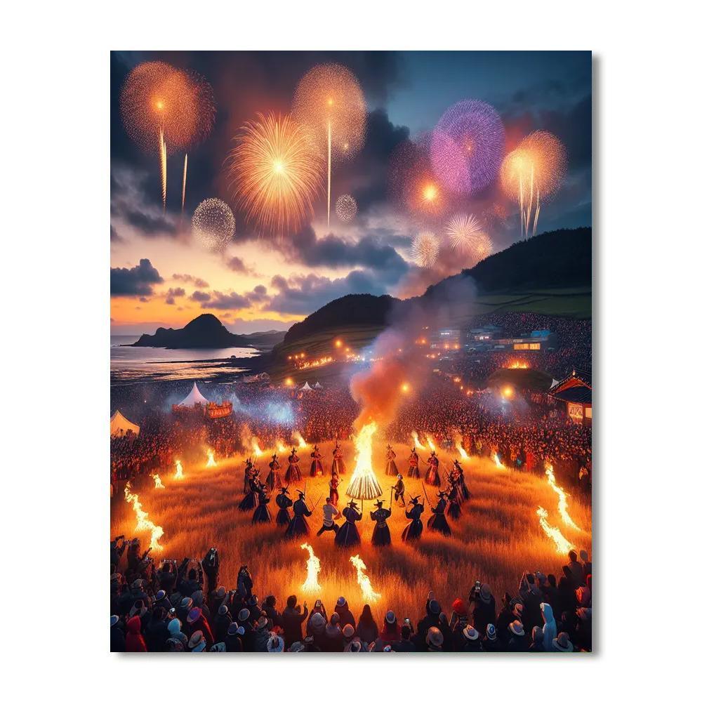Jeju Fire Festival - Jeju Island Paint By Number
