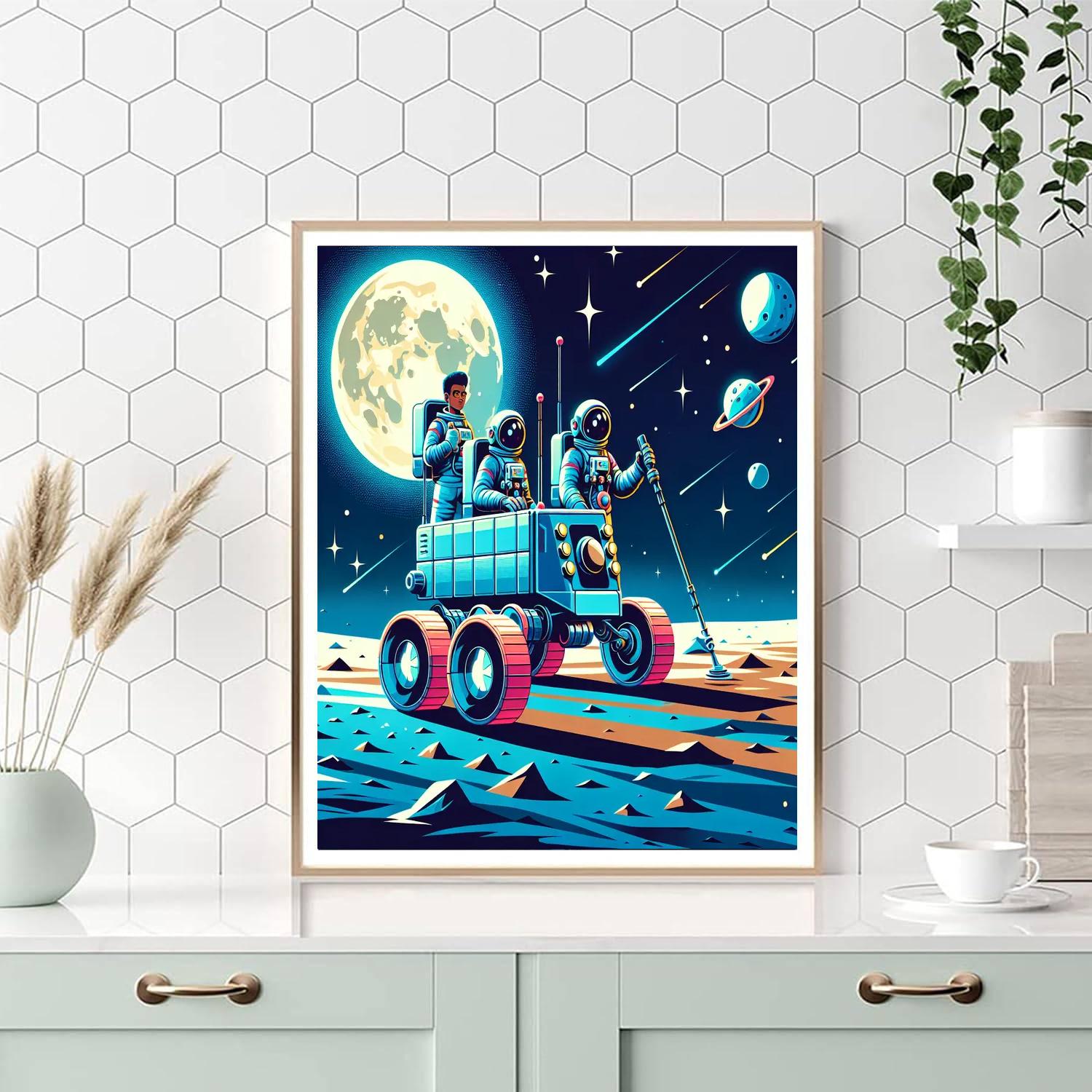 Lunar Rover Mission DIY Paint By Numbers