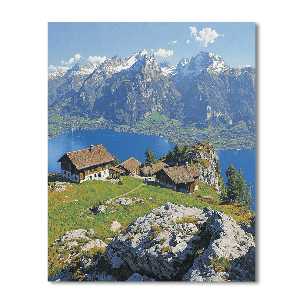 Mount Rigi - Lucerne, Switzerland Paint By Numbers Kits