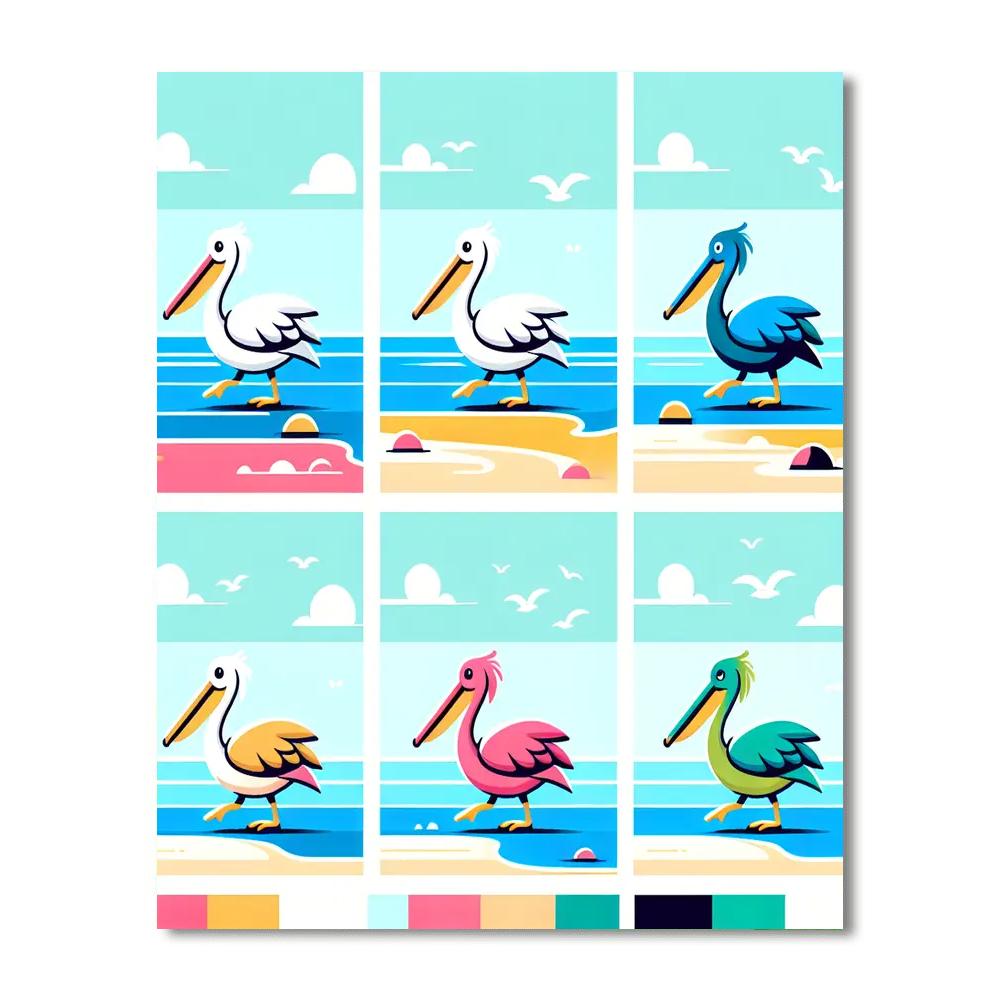 Peaceful Pelican Promenade Paint By Numbers