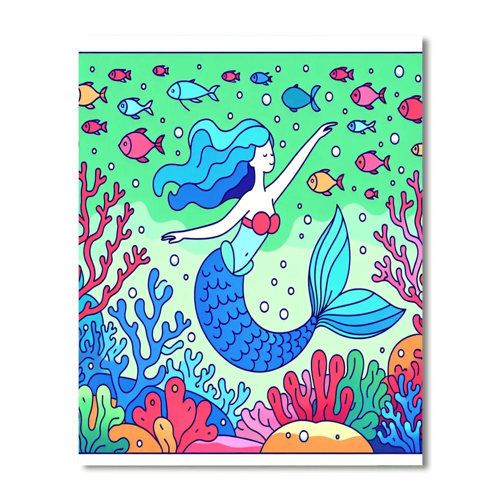 Mermaid's Ocean Kingdom Painting Number Kit