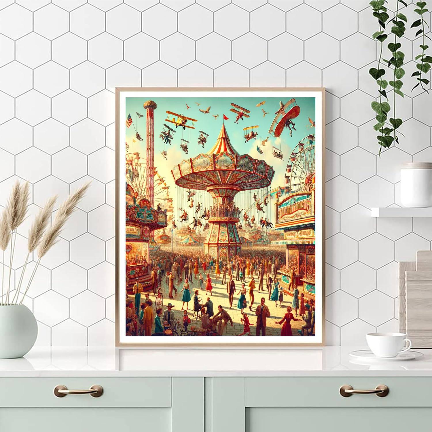 Vintage Carnival Whimsy Paint By Numbers Kits