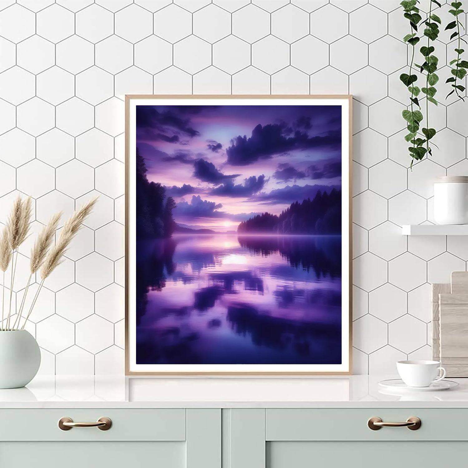 Serene Lakeside Evening DIY Paint By Numbers