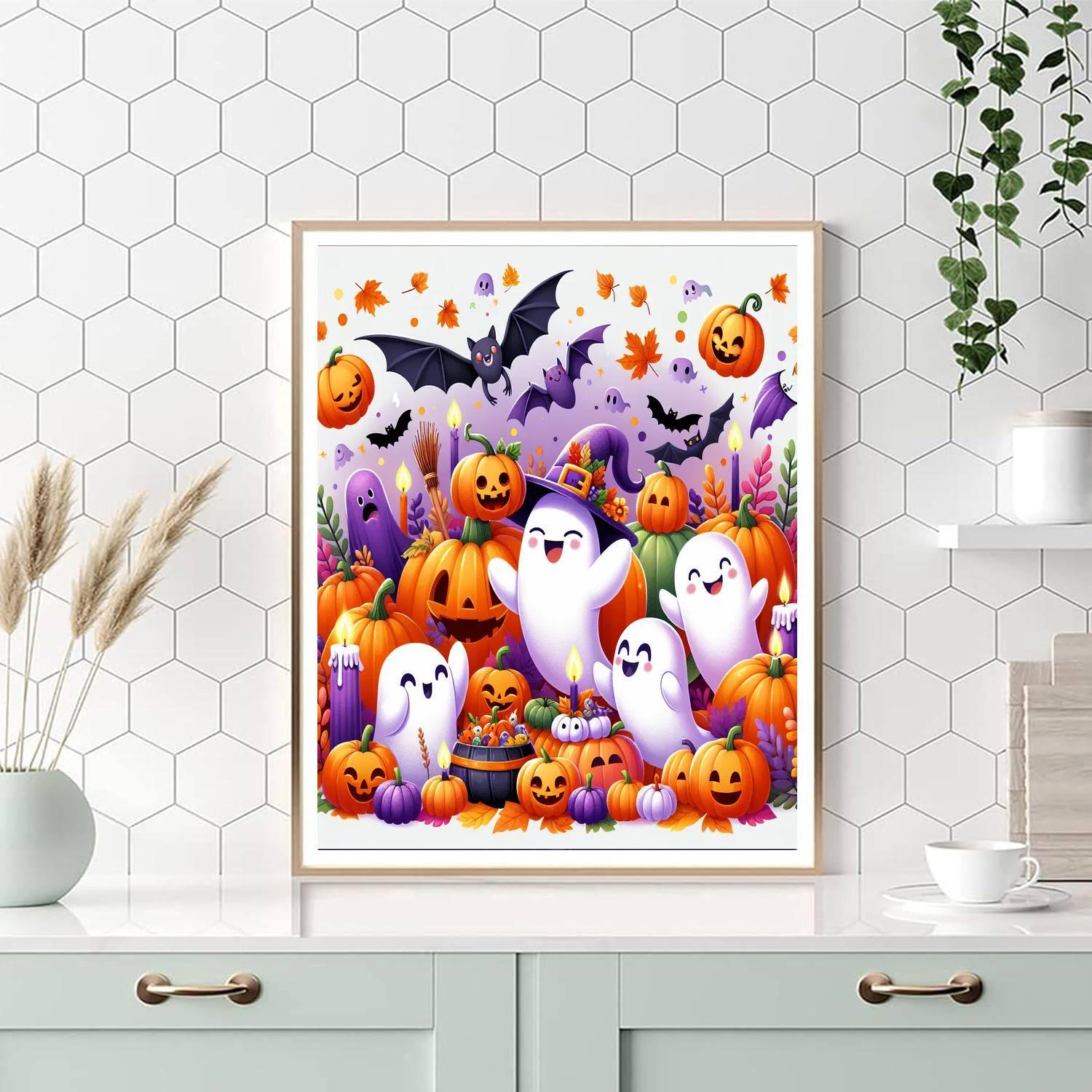 Charming Halloween Gathering Paint By Numbers Art