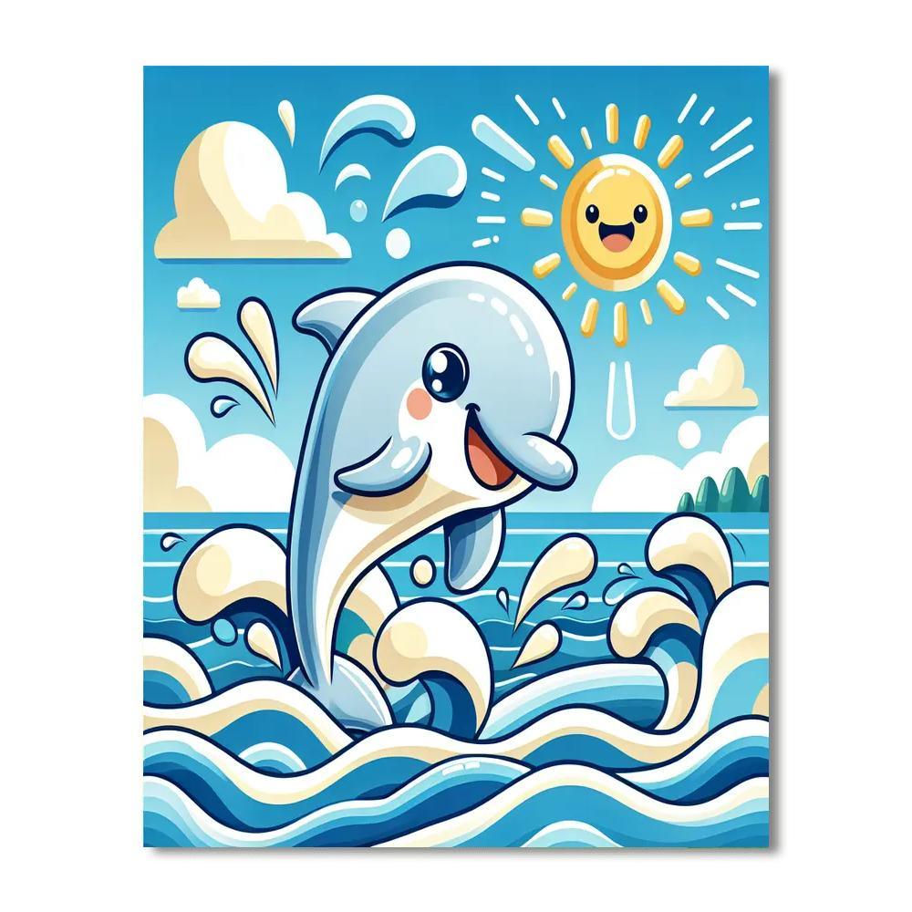 Fun-loving Dolphin Paint By Color