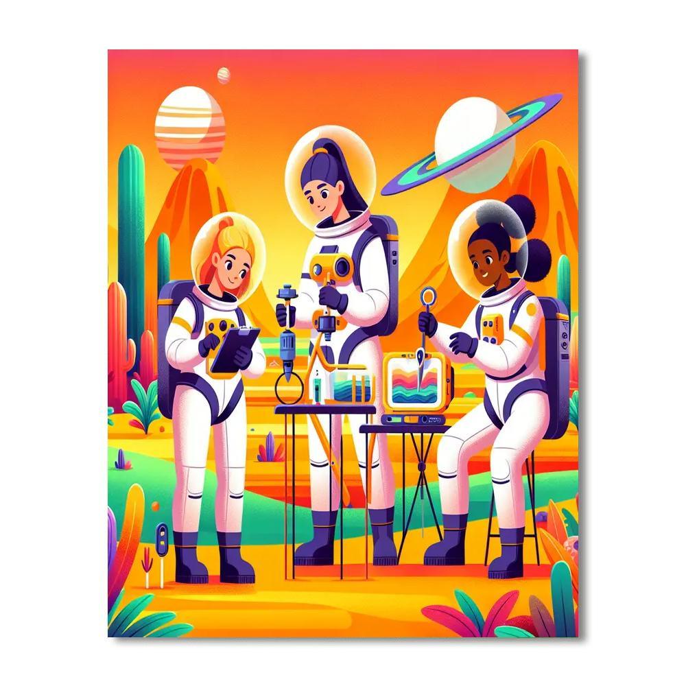 Space Colony Pioneers Paint By Numbers