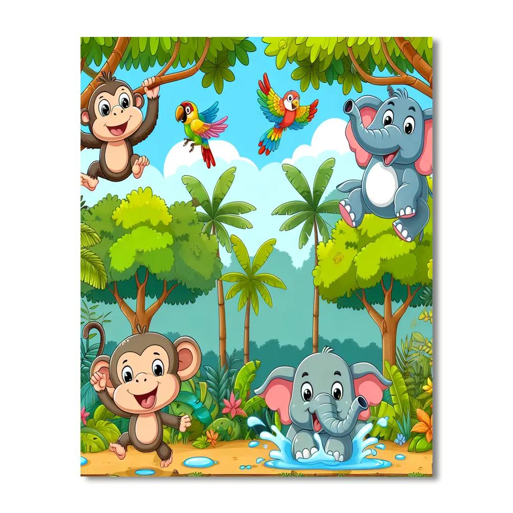 Curious Jungle Adventure Numbered Painting Kits