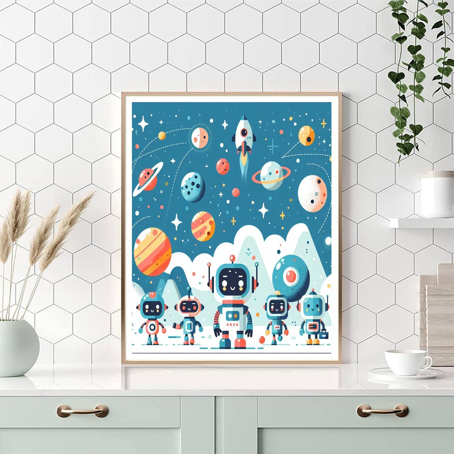 Robot Heroes' Galactic Mission Paint By Numbers Kits