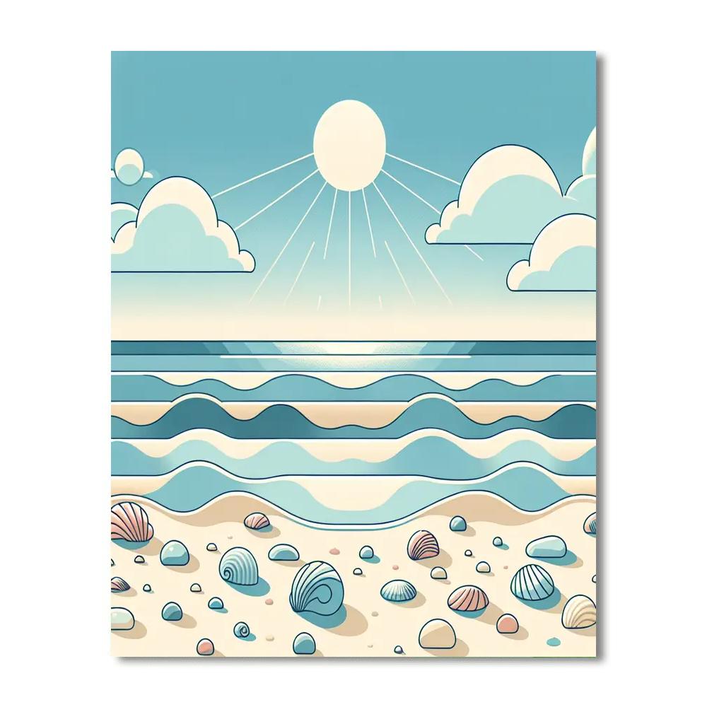 Serene Seashore Paint By Numbers Art