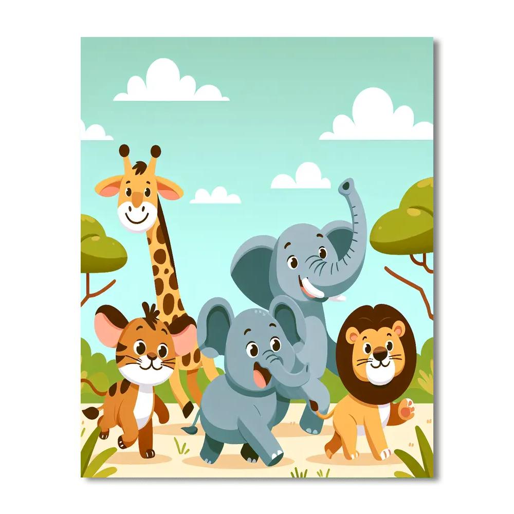 Lively Savannah Stroll Number Painting