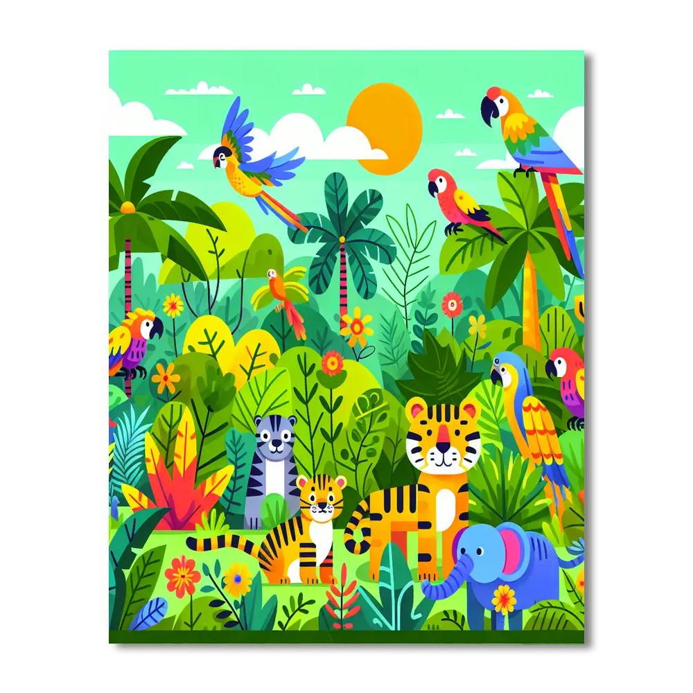 Jungle Journey Adventure Paint By Numbers Art