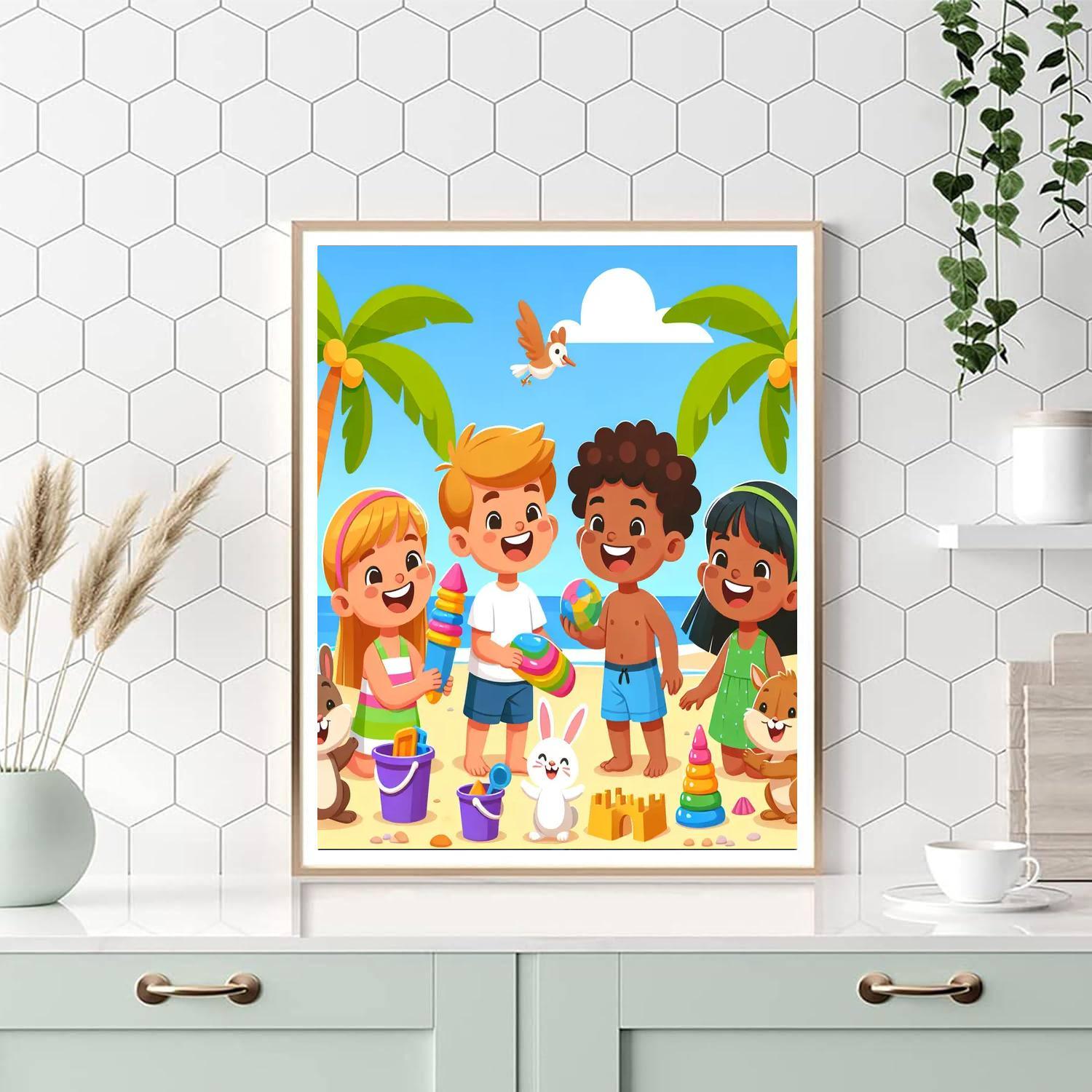 Summer Adventure Beach Party Numbered Painting Kits