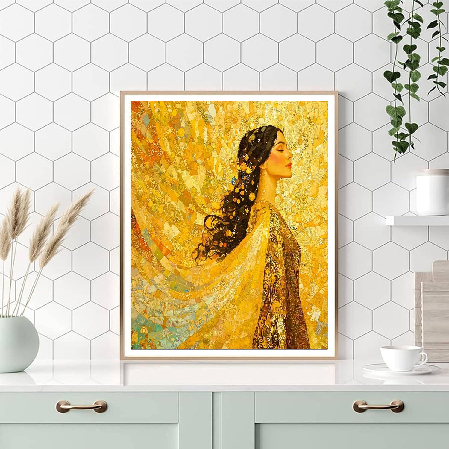 Gustav Klimt Inspired Whispers Of The Golden Dawn  Paint By Numbers Kits