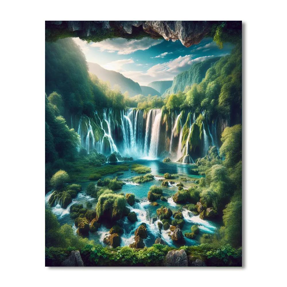 Grand Majestic Waterfall Paint By Color