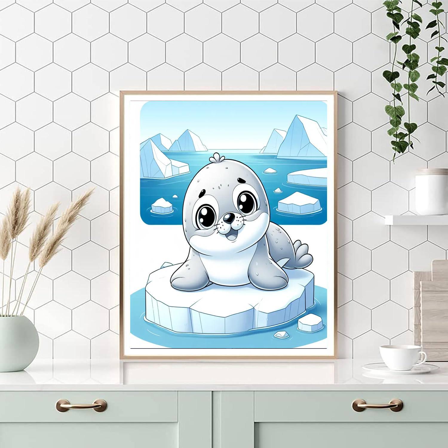 Cuddly Baby Seal Painting By Numbers Kit